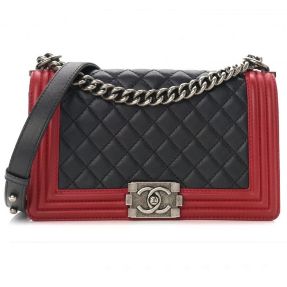 CHANEL Lambskin Quilted Medium Boy Flap